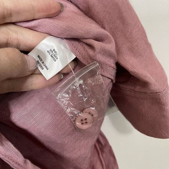 NWOT REVOLVE L'Academie Eden pink Tie waist linen romper size US small - Picture 8 of 8